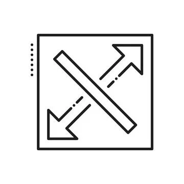 Reduce expand, resize and scale vector line icon Stock Illustration