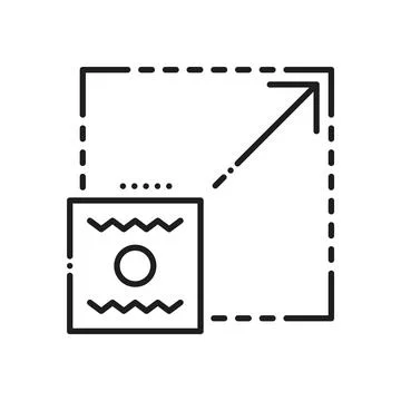 Reduce expand, resize and scale vector line icon Stock Illustration