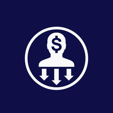 Reduce labor cost icon in circle Stock Illustration