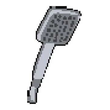 Reduce low flow showerhead pixel art vector illustration Stock Illustration