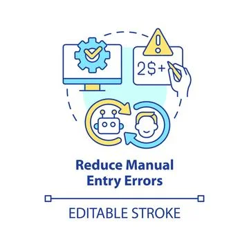 Reduce manual entry errors concept icon Stock Illustration