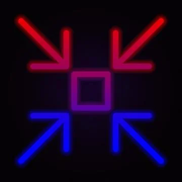 Reduce neon icon on dark background Stock Illustration