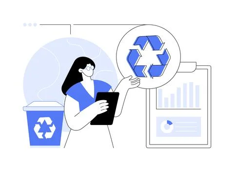 Reduce Reuse Recycle abstract concept vector illustration. Illustrazione stock