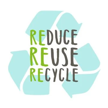Reduce, reuse, recycle. Stock Illustration