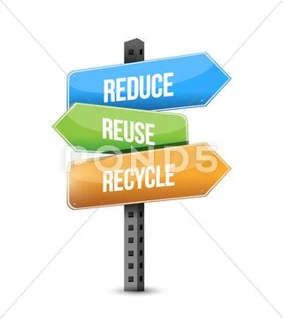 Reduce, reuse, recycle road sign: Royalty Free #67911698