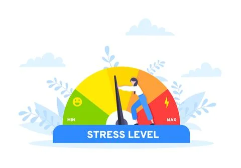 Reduce stress level flat style design concept vector illustration. Stock Illustration