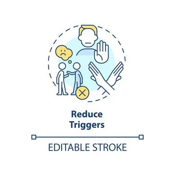 Reduce triggers concept icon Stock-Illustration