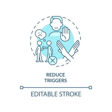 Reduce triggers turquoise concept icon Stock-Illustration