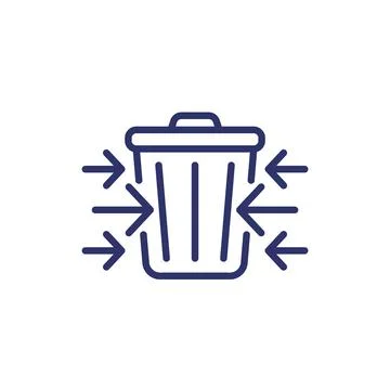 Reduce waste, garbage icon, line vector design Illustrazione stock