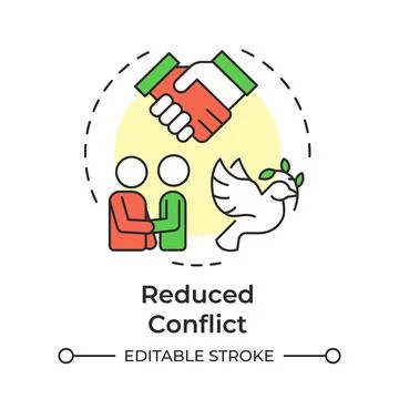 Reduced conflict multi color concept icon Stock Illustration