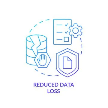 Reduced data loss blue gradient concept icon Illustrazione stock