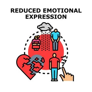 Reduced emotional expression concept illustrating mental health issues Stock Illustration