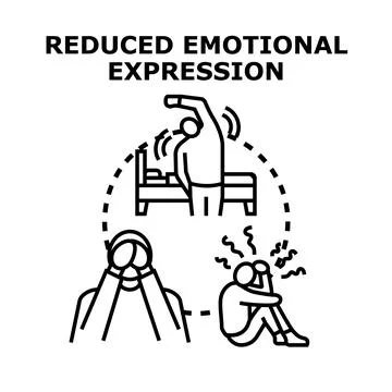 Reduced emotional expression concept vector illustration Stock Illustration