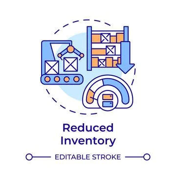 Reduced inventory multi color concept icon Stock Illustration