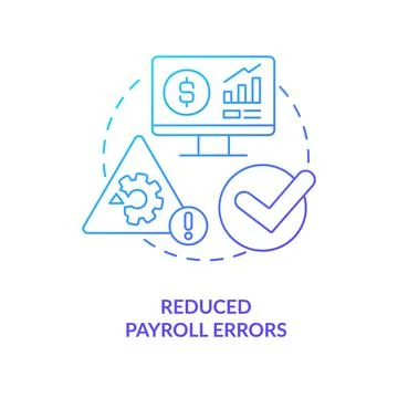 Reduced payroll errors blue gradient concept icon Stock-Illustration