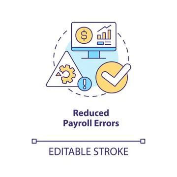 Reduced payroll errors concept icon Illustrazione stock