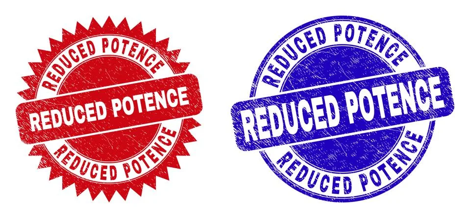 REDUCED POTENCE Rounded and Rosette Stamps with Grunged Texture 스톡 일러스트