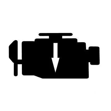 Reduced power warning light useful for automobile service industry silhouett 스톡 일러스트
