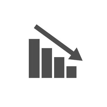 Reduced Productivity Icon Decrease Performance Efficiency Decline Symbol Stock Illustration