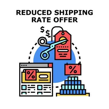 Reduced shipping rate offer for e commerce delivery Ilustração Stock