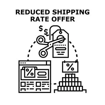 Reduced shipping rate offer for e commerce delivery Ilustração Stock