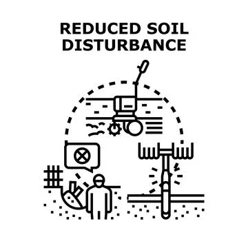 Reduced soil disturbance methods preserving agricultural land Stock Illustration