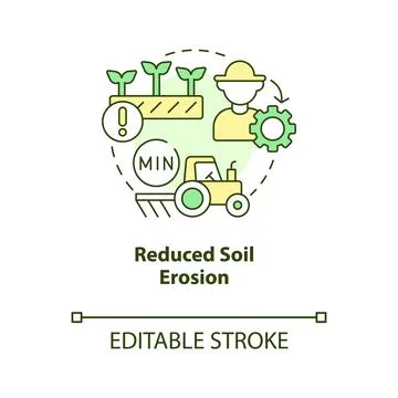 Reduced soil erosion concept icon Stock Illustration