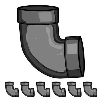 Reducer pipe elbow cartoon vector graphic Stock Illustration