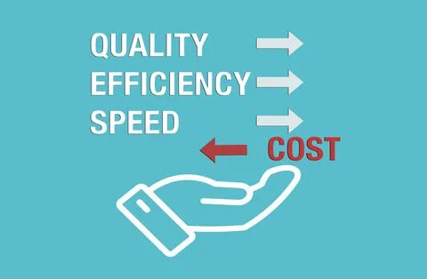 Reduces Efficiency Cost while boosting speed efficiency and quality with di.. Stock Illustration
