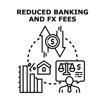 Reducing banking and foreign exchange transaction fees Stock Illustration