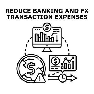 Reducing banking and foreign exchange transaction expenses Stock Illustration