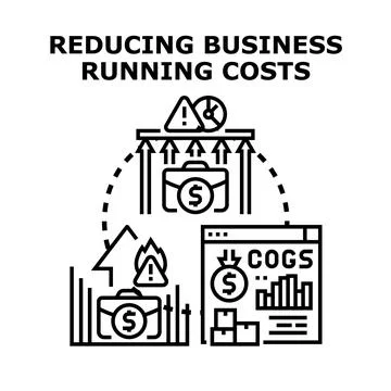 Reducing business running costs optimizing financial management Stock Illustration