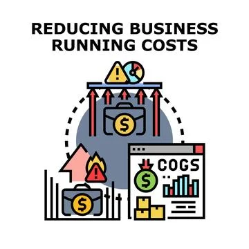 Reducing business running costs optimizing financial management Stock Illustration