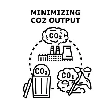 Reducing carbon dioxide emissions and climate change impact Stock Illustration