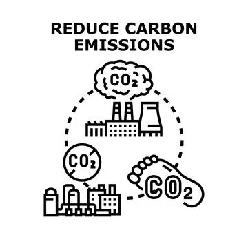 Reducing carbon dioxide emissions environmental protection concept Stock Illustration