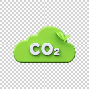 Reducing carbon emissions. 3d icon CO2 gas cloud Stock Illustration