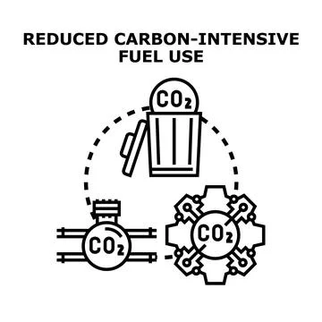 Reducing carbon emissions and intensive fuel consumption Stock Illustration