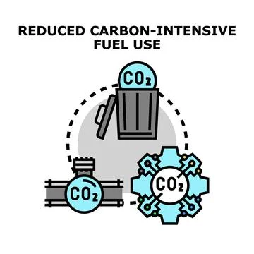 Reducing carbon emissions and intensive fuel consumption Stock Illustration