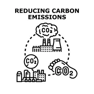 Reducing carbon emissions vector illustration concept Stock Illustration