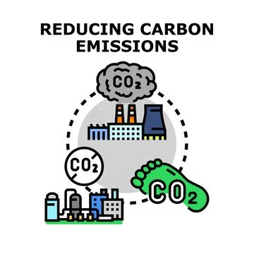 Reducing carbon emissions vector illustration concept Stock Illustration