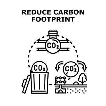 Reducing carbon footprint concept with capturing co2 Ilustración de archivo