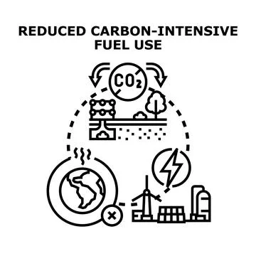 Reducing carbon intensive fuel use for a sustainable future Stock Illustration