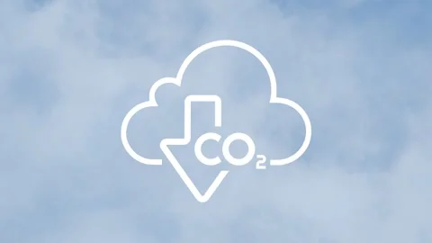 Reducing CO2 emissions to stop climate change sign Stock Footage 283268556