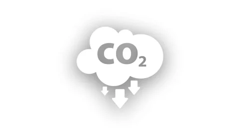 Reducing CO2 emissions to stop climate change sign Stock Footage 283268840