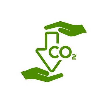 Reducing CO2 emissions to stop climate change sign 库存插图