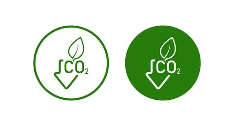 Reducing CO2 emissions to stop climate change sign 库存插图