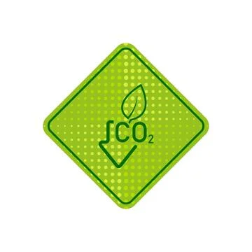 Reducing CO2 emissions to stop climate change sign Illustrazione stock