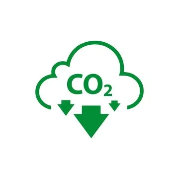 Reducing CO2 emissions to stop climate change sign 库存插图