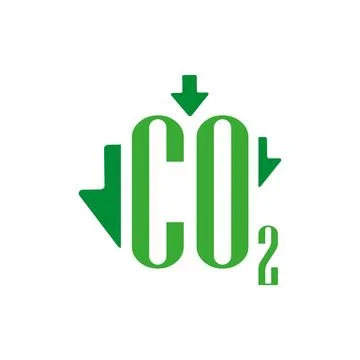 Reducing CO2 emissions to stop climate change sign Stock Illustration