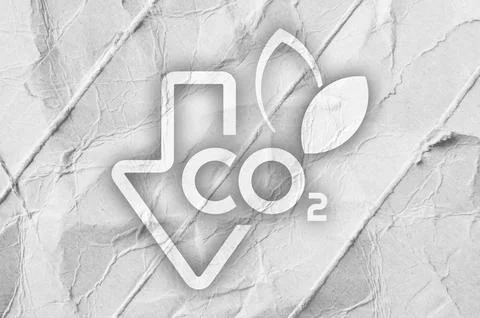 Reducing CO2 emissions to stop climate change sign Stock Photos